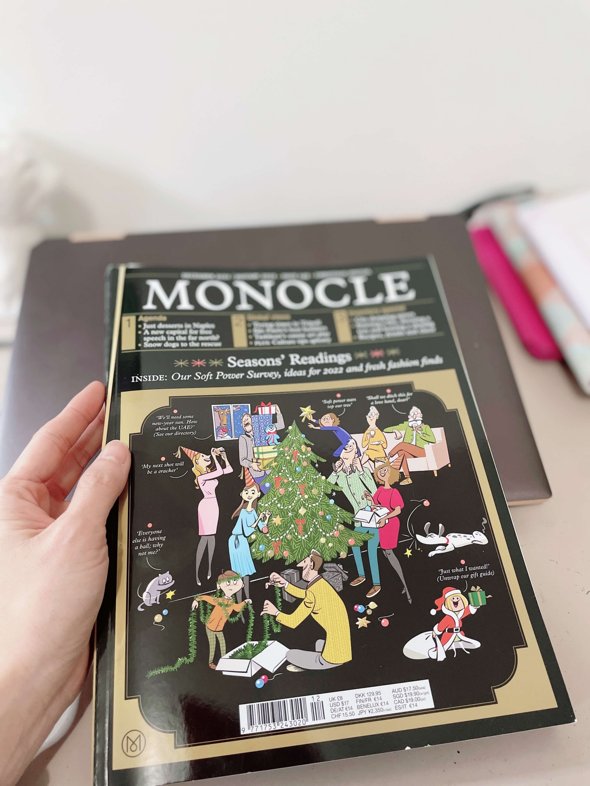 イギリス発モノクルマガジン（Monocle ）2021年年末クリスマスシーズンエディションの表紙